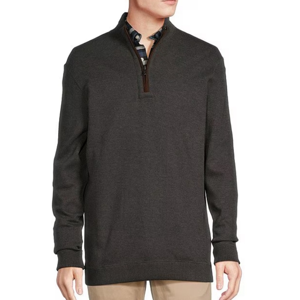 Men's xxl Crimeux Blue Label Solid Reversible 1/4-Zip Pullover grey black - NWT